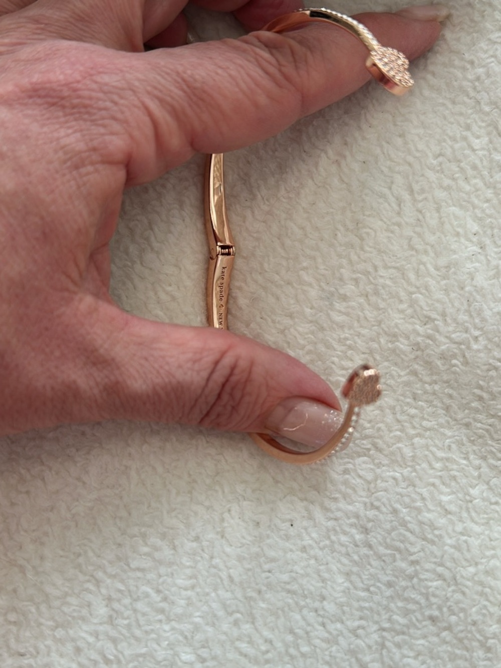 kate spade Rose Gold Heart Open Bangle Bracelet - Picture 2 of 2